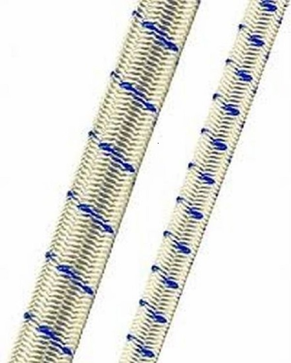 Toverkoord/ elastiek 200 meter 3 mm blauw/wit.